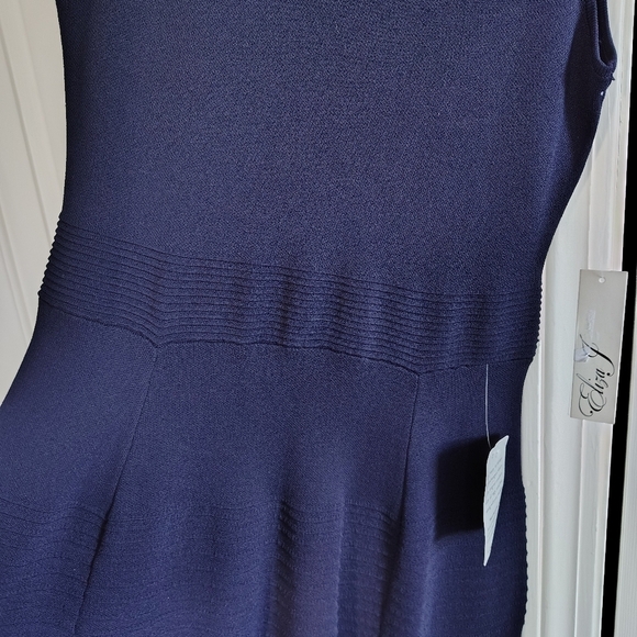 Eliza J Dark Navy Sleeveless A-Line Sweater Dress M - Picture 6 of 11